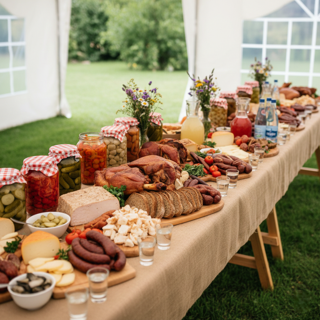 Stół wiejski na weselu - wybrać czy nie? Na co zwrócić uwagę?